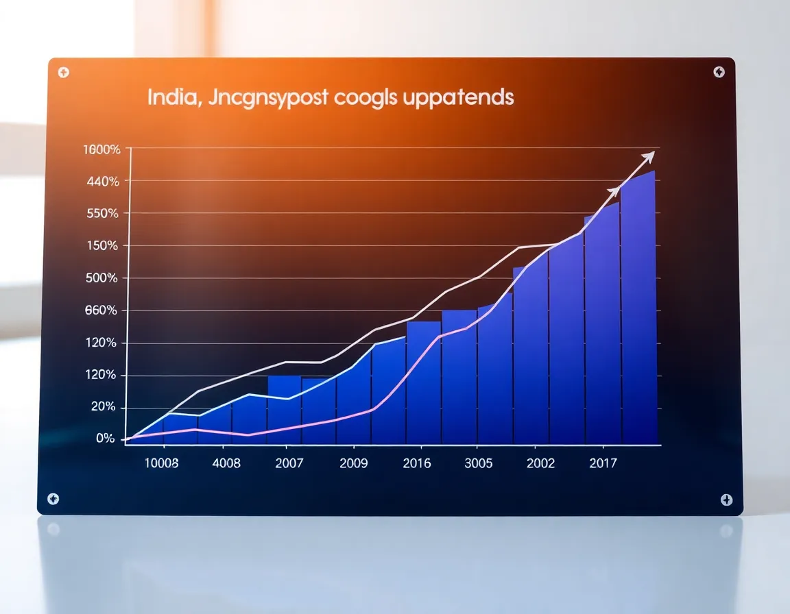 A dynamic chart showing technology sector growth trends in India.